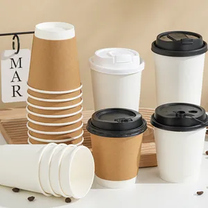OEM Customized Double Layer Hotproof Paper Cup With Carbon Crystal Printing and Different Types and Function Cap thumbnail-2
