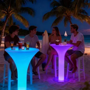 Luminous Table and Chair Set With 16 Color Changing IP65 Waterproof Suitable for Outdoor Events Hotels Bars and Outdoor Activities thumbnail-3