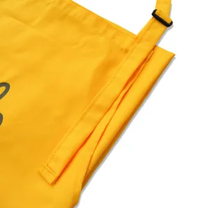 Trendy Yellow Cotton Kitchen Apron With Personalized Embroidery thumbnail-2