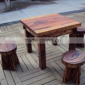 Antique Outdoor Wood Furniture Solid Wood Table and Chair thumbnail-1