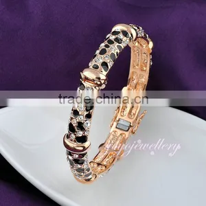 Wholesale Jewelry India Bracelet Leopard Design Crystal Rose Gold Plated Bangles thumbnail-2