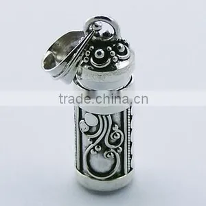 Handmade Sterling Silver Prayer Box Pendant Delicate Tendrils thumbnail-1