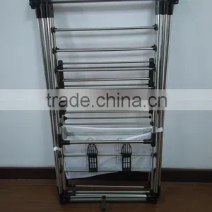 Folding Stainless Steel Balcony Baby Clothes Drying Hanger Rack thumbnail-4
