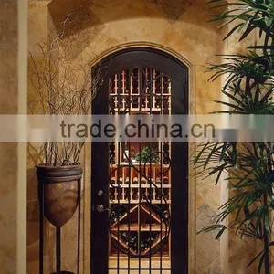 Wrought Iron Cellar Door With Glass thumbnail-4