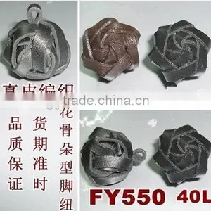 Rose Shape Leather Button thumbnail-3