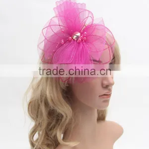 DSFC0001 Vintage Wedding Holiday Fascinator Cocktail Hat For Women French Veiling Hair Headband Lady Party Accessory thumbnail-3
