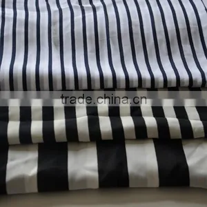 Black and White Stripe Printing Imitated Silk Fabric for Lady thumbnail-1