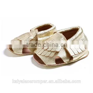 Baby Moccasins,Gold Baby Moccasins,Summer Baby Moccasins thumbnail-1