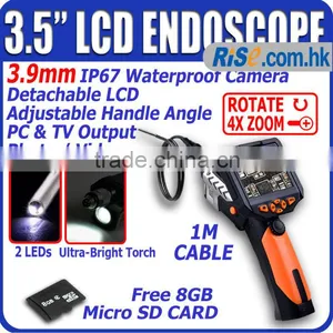 3.5" LCD 3.9mm Endoscope Borescope Zoom Rotate Scope 1M Cable Inspection Camera thumbnail-1
