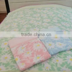 Printed Jacquard Plain Cotton Terry Blanket thumbnail-1