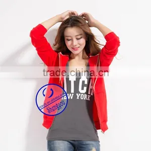 Custom Women's Fleece Zipper-up Hoodies Sweatshirts Manufactures in China thumbnail-2