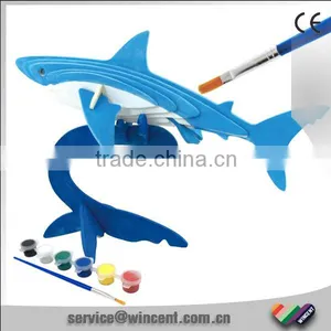 DIY Self-assembly Drawing Toys 3D Shark Puzzle For Kids thumbnail-1
