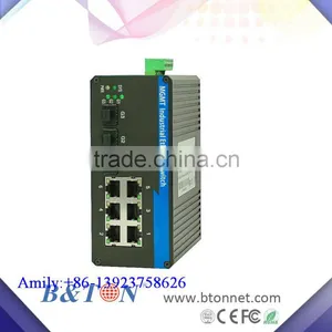 3*1000M SFP Slots+6*RJ45 With 100M, Gigabit PoE Managed Industrial Ethernet Optical Fiber Switch thumbnail-1