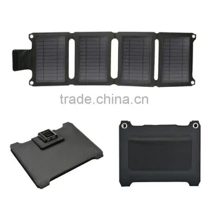2016 Newest Dual Usb Fabric Foldable Solar Panel Charger 14w With Battery for Cellphone Quality Choice thumbnail-2