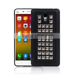Silver Punk Pyramid Studded Style Studs Rivet Hard Back Case for MI 4 thumbnail-2