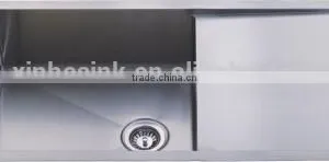 Stainless Steel Singe Bowl With Drain Board Handmade Sink thumbnail-1