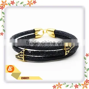 Womens Genuine Stingray Leather Bracelet Colourful for Wholesale thumbnail-2