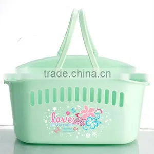 Wholesale High Grade Large Size Plastic Lanudry Basket With Handle , Plastic Storage Basket thumbnail-1