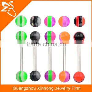 Wholesale Straight Tongue Bars Rings High Quality Resin Colorful Tongue Rings for Young thumbnail-1