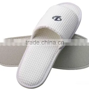 White Waffle Hotel Slippers/spa Slippers/ Open Toe Waffle Slippers for Hotel thumbnail-1