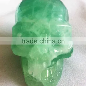 Natural Semi-precious Gemstone Green Fluorite Skull thumbnail-3