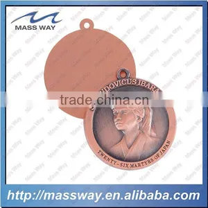 Customized 3D Mountain Shape Zinc Alloy Old Color Antique Pewter Coin thumbnail-2