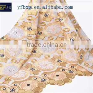 Chinese Style Indian Voile Polished 100 Polyester Lace Fabric For Bridal Dresses thumbnail-6
