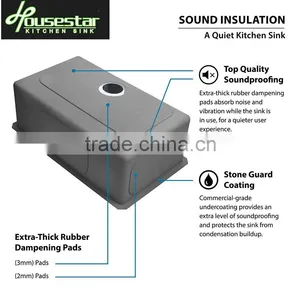 CUPC Certified Undermount Handmade Single Stainless Steel Kitchen Sink HS3018 thumbnail-3