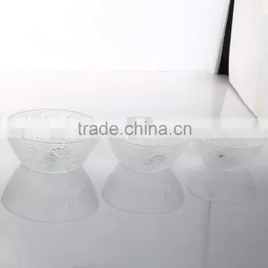 Wholesale Set 5 Clear Round Rose Carving Glass Bowl thumbnail-2