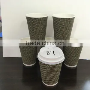 One Time Use 400ml Double Wall Paper Cups With Lid for Hot Tea thumbnail-4