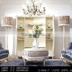 European Style Solid Wood Living Room Furniture Sofa Sets Tea Table thumbnail-1