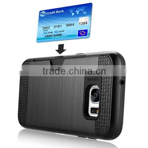 C&T Dual Layer Armor Hybrid Wallet Card Slots Case Cover for Samsung Galaxy S7 Edge thumbnail-4