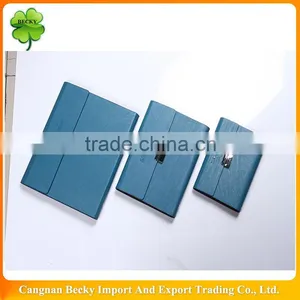 2015 Fashionable Portfolio Shape Hard Leather Cover Executive Boss Notepad/notebook With Clasp Buckle Closure thumbnail-1