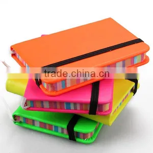 Rainbo Colorful Mini PU Note Book With Elestic Band,mini Pocket Book thumbnail-2