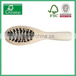 Natural Best Bristles Massage Comb Hairbrush Round Shape Wooden Hair Comb Brush thumbnail-1