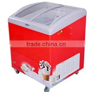 Curved Sliding Glass Door Chest Showcase in SD -- 182L thumbnail-1