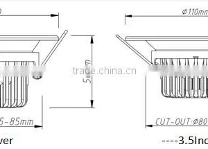 Singapore 9W, 2.5inch or 3.5inch Cover, 110Lm/W Emergency LED Downlight Kit,Samsung LED, Dimming Detachable thumbnail-5