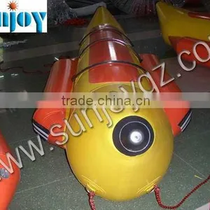 2016 Double Single Long Tube Inflatable Water Banana Boat Surf Boats Game thumbnail-1