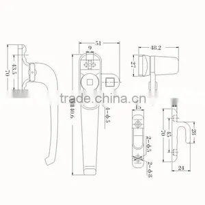 $2.80 New Design Handle Lock for Casement or Aluminum Window and Door in Guangzhou thumbnail-3