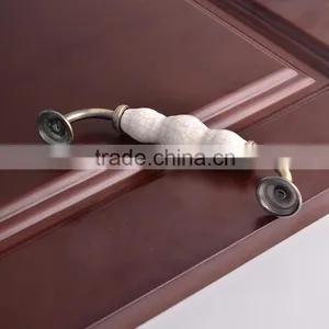 Antique Bronze Zinc Alloy Furniture Hardware Accessories Cabinet Ceramic Handles Modern Classical Brass Crack Marble Pull Knobs thumbnail-2