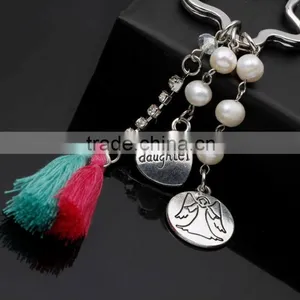 Wholesale 2016 IN STOCK Fashion Daughter Heart Charm Pendant Keyring Keychain Key Ring Chain thumbnail-3