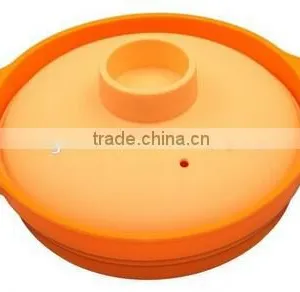 Silicone Microwave Silicone Steamer With Cover FDA Approved Cooking Handle Bowl thumbnail-1