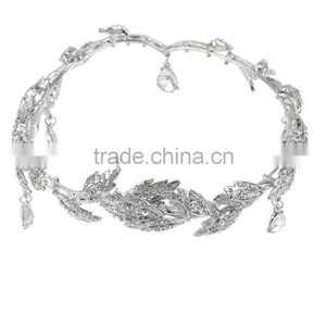 Elegant Bridal Rhinestone Crystal Prom Hair Chain Forehead Band Headpiece thumbnail-3