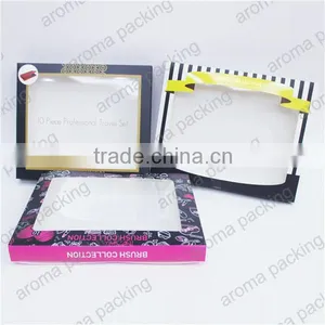 2016 New Design Paper Gift Packing Customer Logo Printed Cosmetic Box With Window for Makeup Brush thumbnail-1