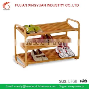 Bamboo 3-Tier Shoe Shelf | Bamboo Shoes Rack | Bamboo Rack for Shoes thumbnail-1