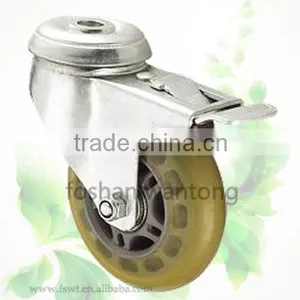 White Transparent PU New Arrive With Lock Furniture Swivel Caster Wheel thumbnail-1