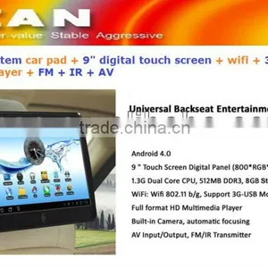 Android Car Stereo/9" Digital Touchscreen Car Pad With Adroid 4.0 System With Wifi 3g FM IR /VCAN0499 thumbnail-1
