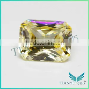 Free Sample Gemstone Wholesale Octagon Cut Cubic Zirconia,Synthetic Light Lellow Stone thumbnail-1
