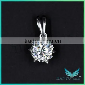 Fashion Style 24K Gold 1 Carat Moissanite Diamond Pendants Charms for Necklaces thumbnail-1
