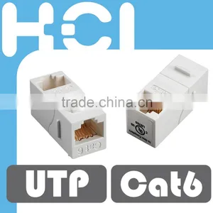 Taiwan Supplier UL RJ45 Cat6 90 Degree Unshielded UTP Straight Keystone Coupler thumbnail-1